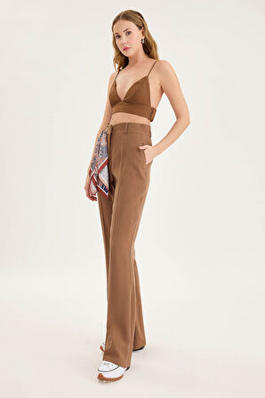 İspanyol Paça Yüksek Bel Tensel Pantolon