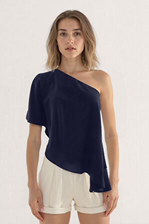 Tek Omuz Kayık Yaka Bluz