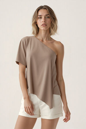 Tek Omuz Kayık Yaka Bluz