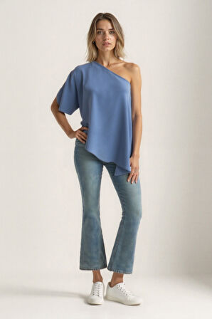 Tek Omuz Kayık Yaka Bluz