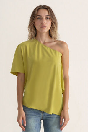 Tek Omuz Kayık Yaka Bluz