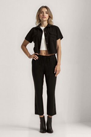 Kapak Cepli Krinkıl Kumaş Gömlek