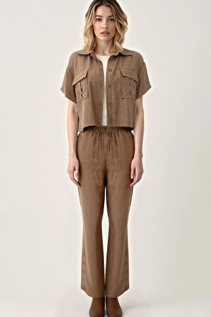 Kapak Cepli Krinkıl Kumaş Gömlek