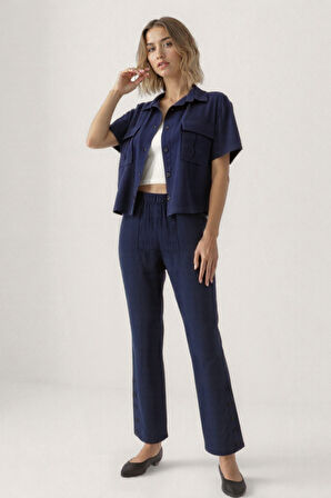 Kapak Cepli Krinkıl Kumaş Gömlek