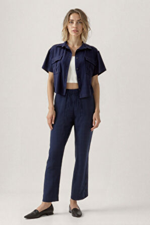 Kapak Cepli Krinkıl Kumaş Gömlek