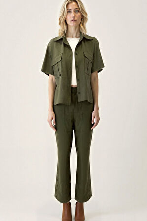 Kapak Cepli Krinkıl Kumaş Gömlek