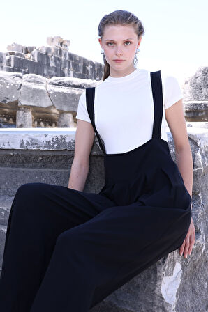 Beli Lastikli Geniş Paça Salopet