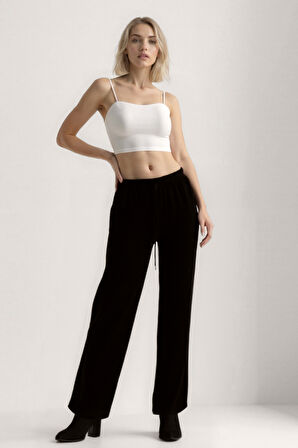 Beli Lastikli Geniş Paça Pantolon