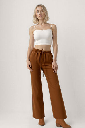 Beli Lastikli Geniş Paça Pantolon