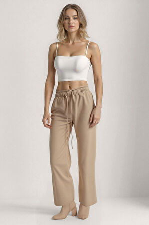 Beli Lastikli Geniş Paça Pantolon