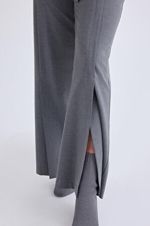 Yüksek Bel Beli Kemerli Pantolon