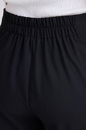 Beli Lastikli Pileli Geniş Paça Pantolon