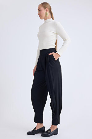 Yüksek Bel Piliseli Bilek Boy Pantolon