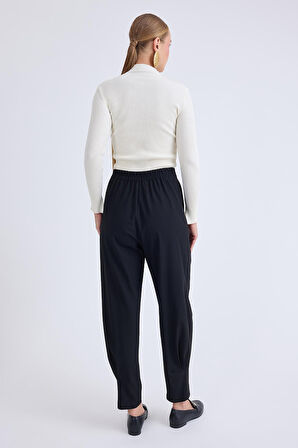 Yüksek Bel Piliseli Bilek Boy Pantolon