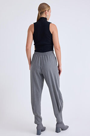 Yüksek Bel Piliseli Bilek Boy Pantolon