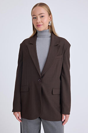 Tek Düğme Vatkalı Ceket