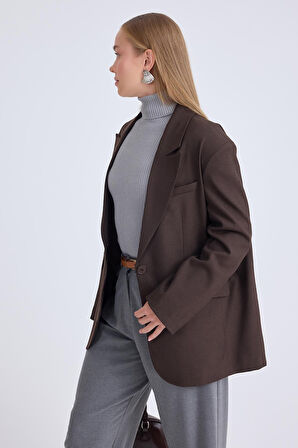 Tek Düğme Vatkalı Ceket