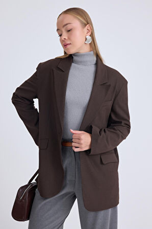 Tek Düğme Vatkalı Ceket