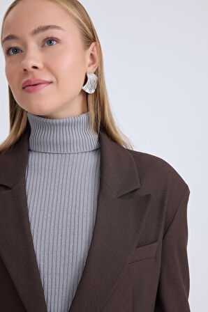 Tek Düğme Vatkalı Ceket