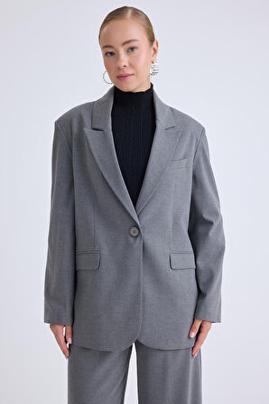 Tek Düğme Vatkalı Ceket