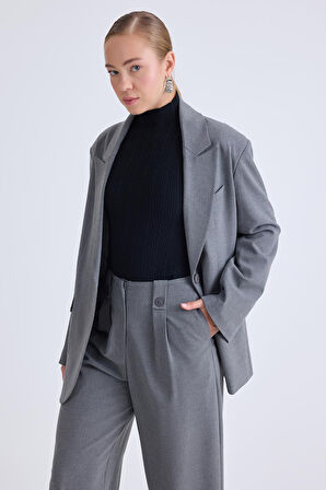 Tek Düğme Vatkalı Ceket