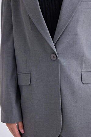 Tek Düğme Vatkalı Ceket