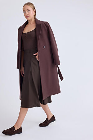 Pileli Midi Boy Cepli Etek