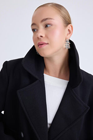 Düğmeli Büyük Cepli Kısa Kaşe Kaban