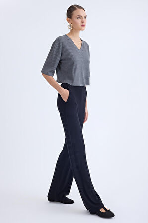 Geniş Paça Fitilli Eşofman Pantolon