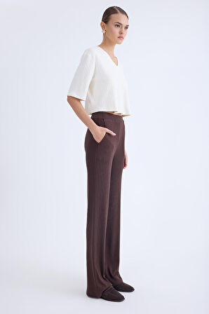 Geniş Paça Fitilli Eşofman Pantolon