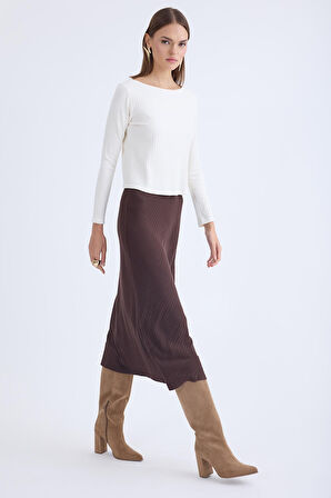 Beli Lastikli Midi Boy Etek