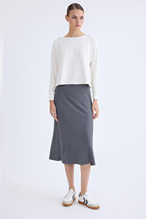 Beli Lastikli Midi Boy Etek