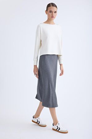 Beli Lastikli Midi Boy Etek