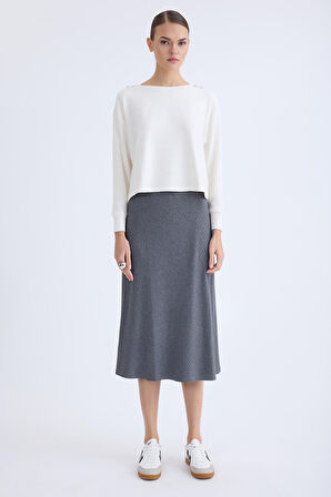 Beli Lastikli Midi Boy Etek