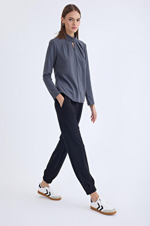 Beli Lastikli Pileli Eşofman Pantolon