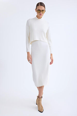 Balıkçı Yaka Uzun Elbise