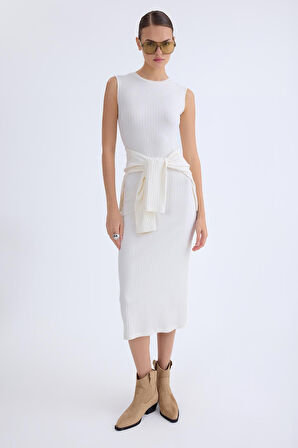 Balıkçı Yaka Uzun Elbise