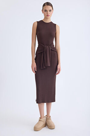 Balıkçı Yaka Uzun Elbise