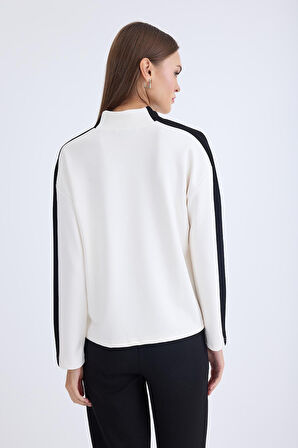 Şeritli Uzun Kol Bluz