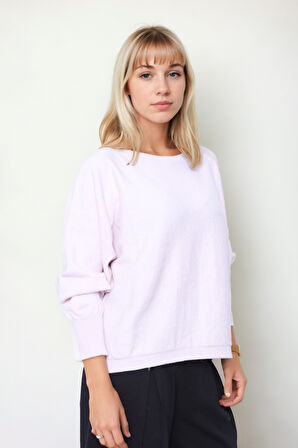 Geniş Yaka Yarasa Kol Oversize Triko Bluz