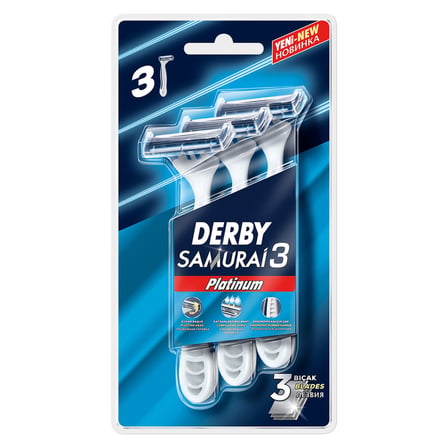 3 Adet Derby Samurai Platınum 3 Blister 3'Lü