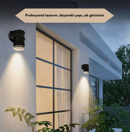 Tekli Çağlayan Aplik IP54 Dış Mekan Zita Bahçe Aydınlatma Duvar Apliği + Gu10 Led Ampul (Gün Işığı)