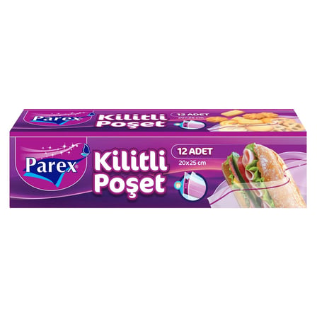 5 Adet Parex Kilitli Poşet Küçük Boy 12'li