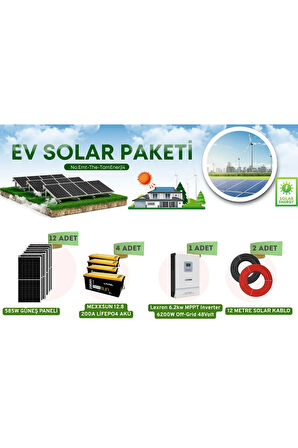 VİLLA PAKETİ LİFEPO4 AKÜLÜ GÜNEŞ ENERJİ SİSTEMİ HAZIR SİSTEM