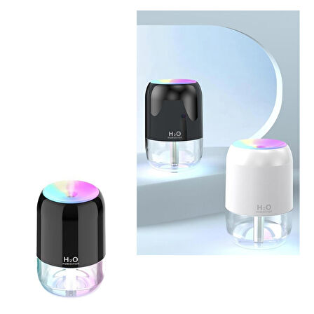 TORİMA H6 Ultrasonik Renkli Hava Nemlendirici Buhar Makinesi Ve Aroma Difüzörü Siyah 200ML