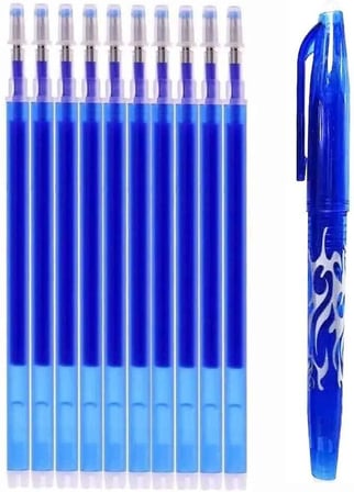 Isı Ile Uçan Silinebilen Refill Kalem Içi Ve Kalem 11 Adet (Kırmızı)