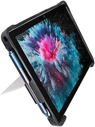 Microsoft Surface Pro Darbe Emici Tablet Kılıf Rugged Sert Koruyucu Kapak Uyumlu Pro 7 Pro 6 Pro 5 Pro 4 Hybrid PC TPU Çerçeve Kickstand Destekli Kalem Yuvalı Siyah