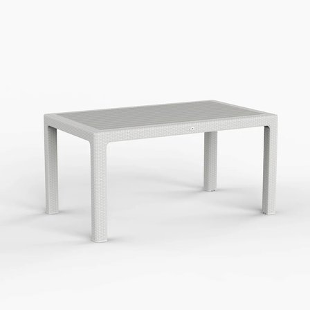 90 x 150 Bambu Plastik Dikdörtgen Rattan Camsız Bahçe Balkon Teras Masası (Antrasit)