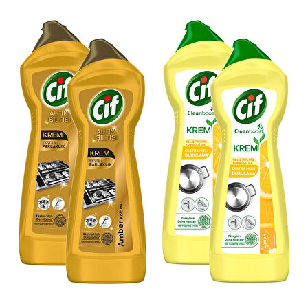 Cif Krem 750 ml Gold ve Limonlu 4 lü Karma Paket