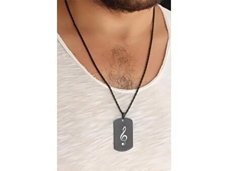 Sol Anahtar Piyano Kolye  Çift Taraflı